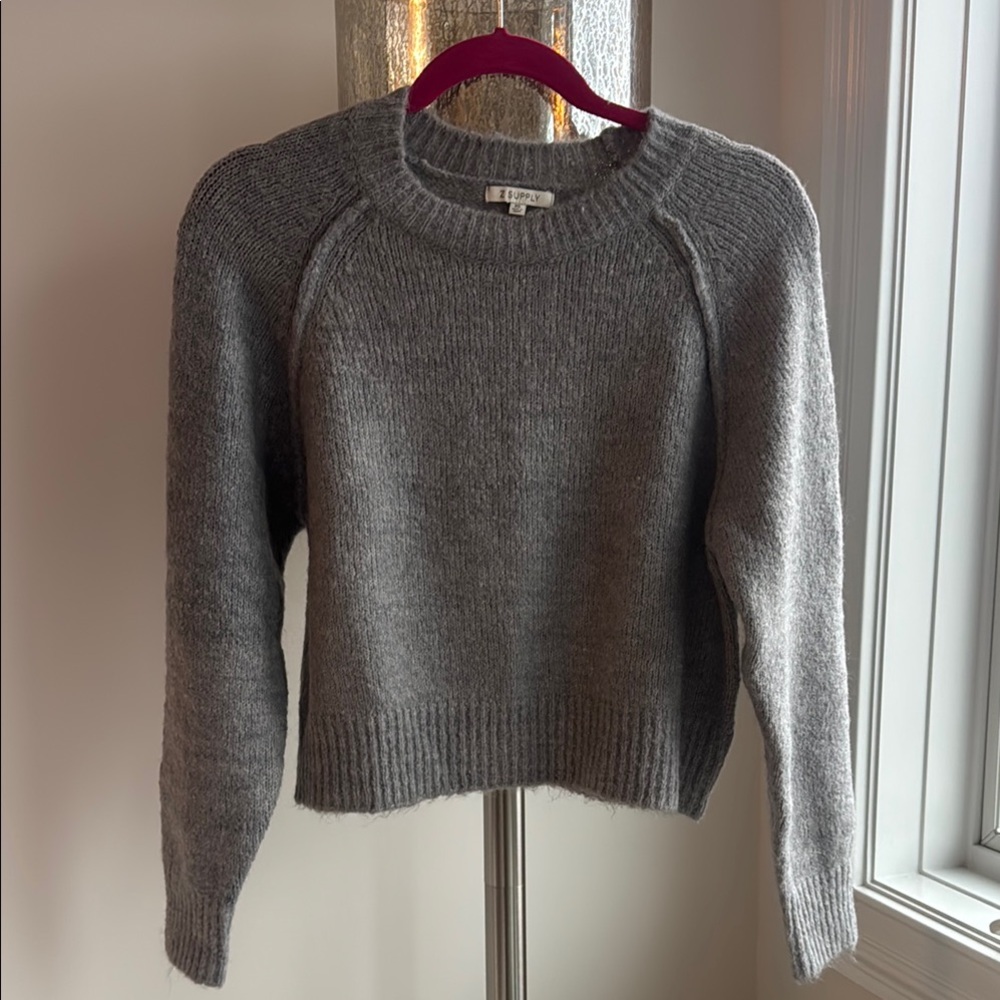 Z Supply Charcoal Women's Crew Neck Sweater